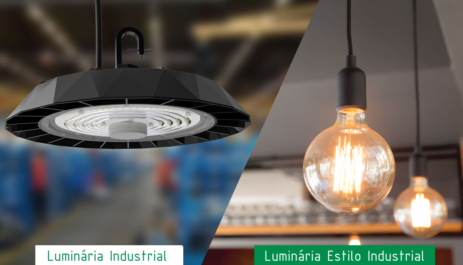 Diferença de Luminárias Estilo Industrial e Luminárias Industriais